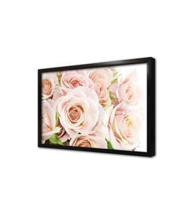 Pembe Güller Çerçeveli Mdf Tablo