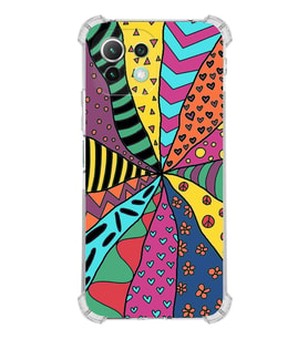 PrintiFy Xiaomi Mi 11 Lite Uyumlu Retro Color 4 Baskılı Şeffaf Köşe Korumalı Antişok Kılıf