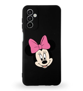 Samsung Galaxy M13 Uyumlu Lansman Kılıf Altı Kapalı İçi Kadife  Minnie Mouse-C Tasarımlı  Kapak (Şeffaf)