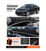 VOLKSWAGEN PASSAT B8 (2015-2020) Uyumlu Torpido Örtüsü Torpido Kılıfı - Siyah Bej