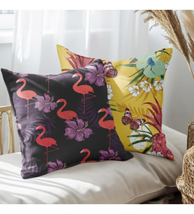 eJOYA Flamingo Tasarımlı 2'li Yastık İçi Ve Kırlent Kılıfı 45cm 113526