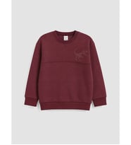 LCW Kids Bordo Baskılı Erkek Çocuk Kalın Sweatshirt