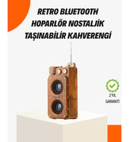 Ahşap Tarzı Kablosuz Hoparlör 5W Güçlü Bass Tf Usb Aux