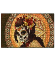 Cakapuzzle Ölü Gelin ve Arkasında Kurukafa Desenleri Puzzle Yapboz MDF (Ahşap) (120 Parça)