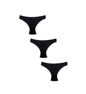 3'lü Pamuklu Slip Bamboo Kumaş  Siyah 0320