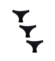 3'lü Pamuklu Slip Bamboo Kumaş  Siyah 0320