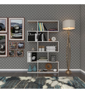 Kenzlife kitaplık firuze 150*090*20 crd duvar rafı