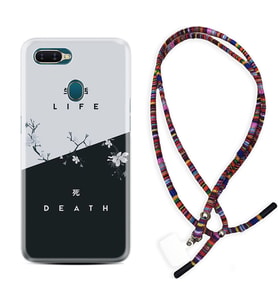 Oppo A5S A15 A16 A54 A55 A73 A74 Kılıf Boyun Asklı Rasta Silikon Life and Death 1339