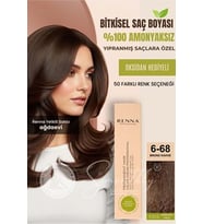 Renna AMONYAKSIZ Bitkisel Yıpranmış Saçlar İçin Saç Boyası 6-68 BRONZ KAHVE 60ml