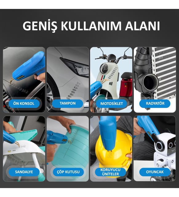 Valkyrie 200W Çantalı 1200 Uçlu Plastik Kaynak Makinesi LED