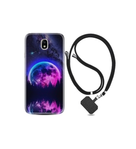 Samsung Galaxy J7 Pro Kılıf Desenli Silikon Ipli Boyun Askılı Star Planet 1652