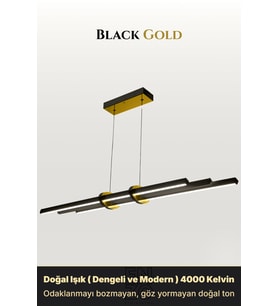 Cosmo Gold Lineer LED Sarkıt Avize – Kumandalı Dim Edilebilir – Yukarı & Aşağı Işık