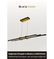 Cosmo Gold Lineer LED Sarkıt Avize – Kumandalı Dim Edilebilir – Yukarı & Aşağı Işık