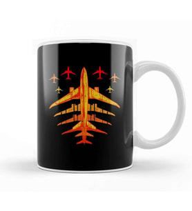 Retro Airplane Vintage Pilot Flying Kupa Bardak Porselen