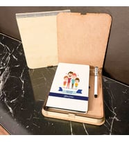 Babalar Günü Hediyesi Ahşap Kutulu Defter Kalem Set