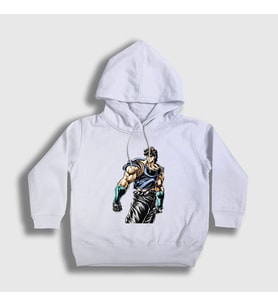 Presmono Unisex Çocuk Beyaz Jonathan Joestar Anime Jojo Kapüşonlu Sweatshirt 321652tt