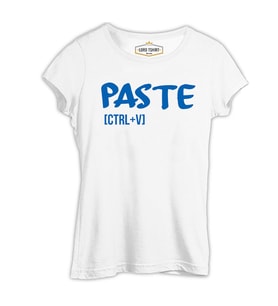 Paste - Ctrl+V Beyaz Kadın Tshirt