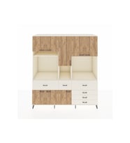 Kronos Dolap 10 Raflı 6 Çekmeceli 8 Kapaklı 220x59x243 Aytaşı-Çam/Aytaşı