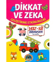 Yaz-Sil Dikkat ve Zeka Bitmeyen Yazı Defteri+Tahta Kalem