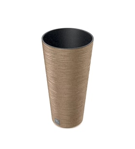 Furu Ahşap Katkılı Sütun Plastik Saksı Açık Kahverengi