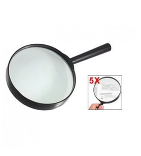 Northcity 5x Büyüteç 100mm Çap – Siyah Plastik Kollu Loupe, Harita ve Para İnceleme
