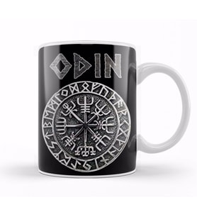 Thor Mjolnir Valknut Vikings Runes Viking Gods Tee 01 Kupa Bardak Porselen