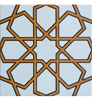 Armada Çini 20x20 Cm SP 89-v Sarı Beyaz Türkmen Yıldızı Çini Karo