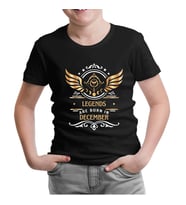 Legends are Born in December - Sagittarius Yay Burcu Siyah Çocuk Tshirt