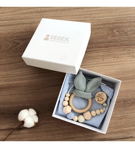 3'lü Mini Bebek Seti-Erkek Bebek Hediyesi (Mavi-Gri)