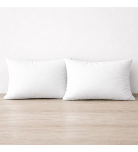 Faralya Life %100 Polyester Tela Kumaş 2’li Dekoratif Beyaz Renk Kırlent İçi Dolgu Yastığı 40*60 500gr
