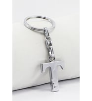 Gümüş Renkli Metal T Harfi Anahtarlık / Harfli Çanta Süsü (Standart)