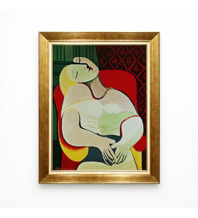 Tablore Pablo Picasso Rüyalar (The Dream) Ünlü Ressam Altın Çerçeveli Salon Tablosu