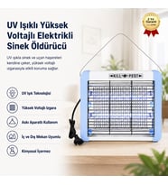 UV Işıklı Yüksek Voltajlı Elektrikli Sinek Öldürücü
