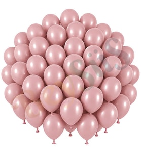 Toz Pembe Renk Lateks Retro Balon (30 cm) - 50 Adet