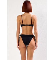Kadın Bikini Takımı Gipeli Dokulu Bralette Üst Balensiz Kolsuz Normal Bel Bağlamalı Alt Regular
