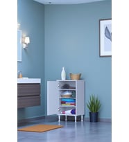 Eliusta Nirat 50 cm 4 Bölmeli Beyaz Banyo Mutfak Dolabı 3 Raflı Kapaklı Çok Amaçlı Dolap 50x75x32,5 cm