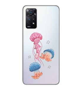 Redmi Note 11 Pro Uyumlu Deniz Anası ve Mantar Tasarımlı Şeffaf Telefon Kılıfı