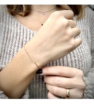 Mini İtalyan Gümüş Zincir Bileklik (Gold)