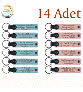 Gök Mavi & Yavru Ağzı, Kişiye Özel Anahtarlık, Kurumsal Seminer Katılımcılarına Hediye 14’lü Set