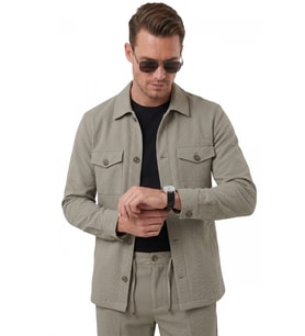 DeepSEA Siyah Slim Fit Gofre Dokulu Yazlık Spor Takım Elbise – Yarım Astarlı Likralı 2’li Kombin 2604007