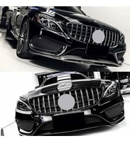 Mercedes C serisi w205 gtr ön panjur ızgara seti krom-siyah 2015-2018 arası