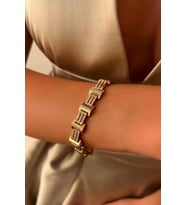 Xuping Zirkon Taşlı Şerit Bileklik - Gold