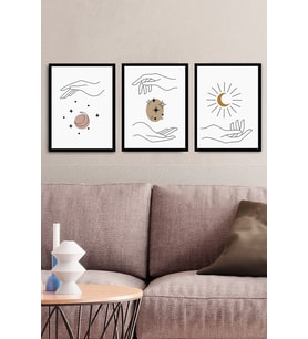Sihirli Eller Resimli Çerçeve 20x30 cm Tablo 3lü Set