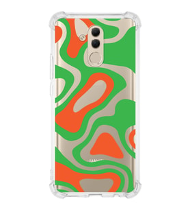 PrintiFy Huawei Mate 20 Lite Uyumlu Köşe Korumalı Renkli Desen Tasarımlı Şeffaf Silikon Kılıf