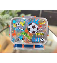 VEST BES0024 FUTBOL DESENLİ ŞEFFAF KAPAKLI 3 BÖLMELİ 800 ML ÇELİK BESLENME KABI