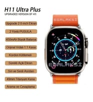 H11 Ultra Plus Akıllı Saat 49mm 3 KORDONLU (Turuncu)