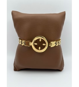 Arnes Jewelry Çelik Çeyrek Altın Takılabilen Kelepçe Bileklik