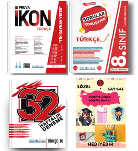 PRUVA AKADEMİ YAYINLARI 8.SINIF TÜRKÇE İKON SORU BANKASI+32 HAFTA TÜRKÇE DENEME+TÜRKÇE SORULAR KONUŞ