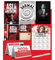 Asla Vazgeçme - Ayraç - Kartpostal - Poster - Sarmal -  2026 Ajanda İstikbal - İstikbal Ahşap Duvar Takvimi - Masa Takvimi