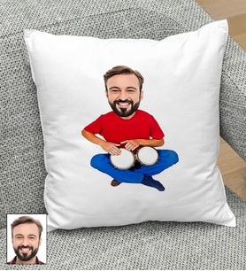 Kişiye Özel Darbuka Tasarımlı Karikatür Yastık 108